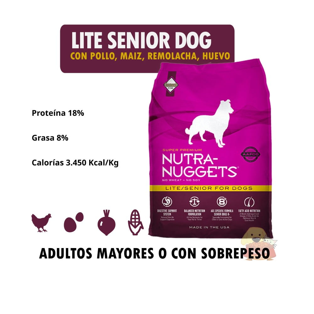 Nutra-Nuggets Lite Senior Dog - Detalle