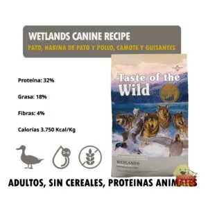 Taste of the Wild Wetlands Canine Recipe - Detalles