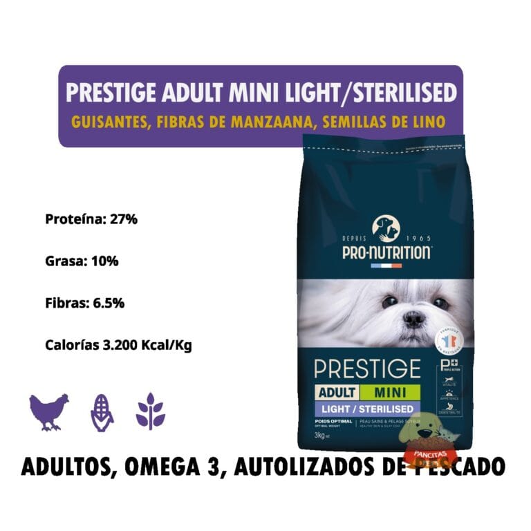 Prestige Adult mini light sterilised. - Detalles