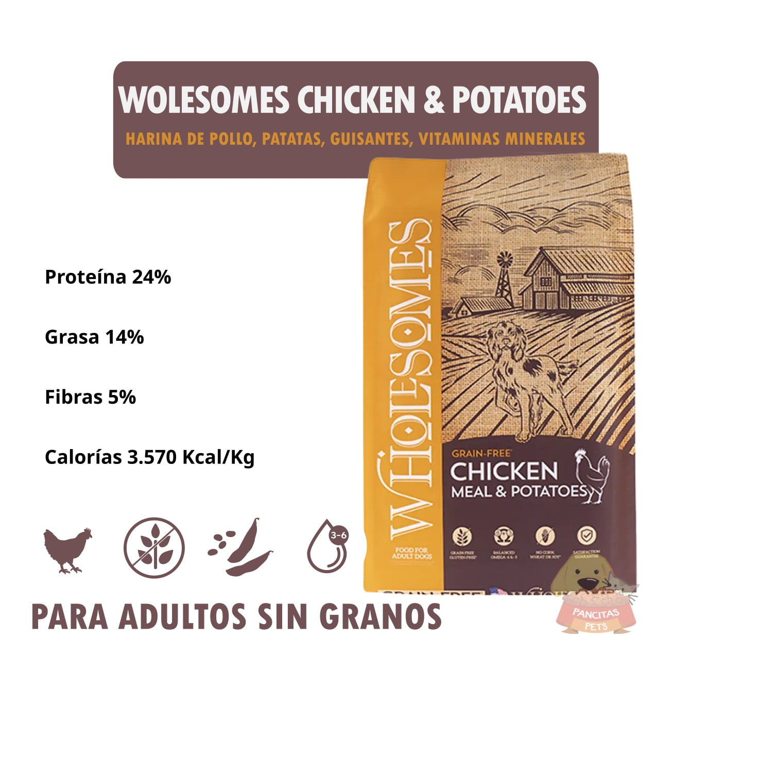 SPORTMIX WHOLESOMES CHICKEN MEAL & POTATOES Detalle