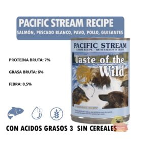 Taste of the Wild Pacific Stream Canine Recipe Lata Detalles