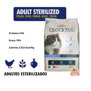 Crocktail Adult Sterilized con pollo DETALLE