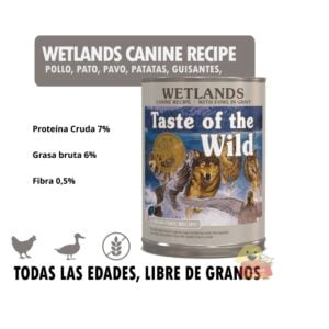 Taste of the Wild Wetlands Canine Formula Lata Detalles