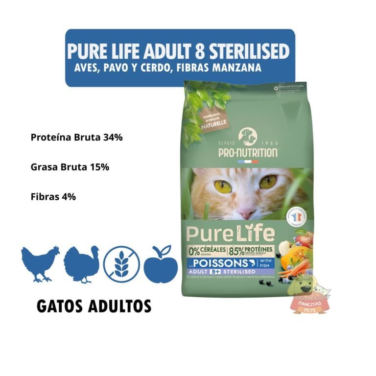 pure life cats adult 8+ sterilised Detalle