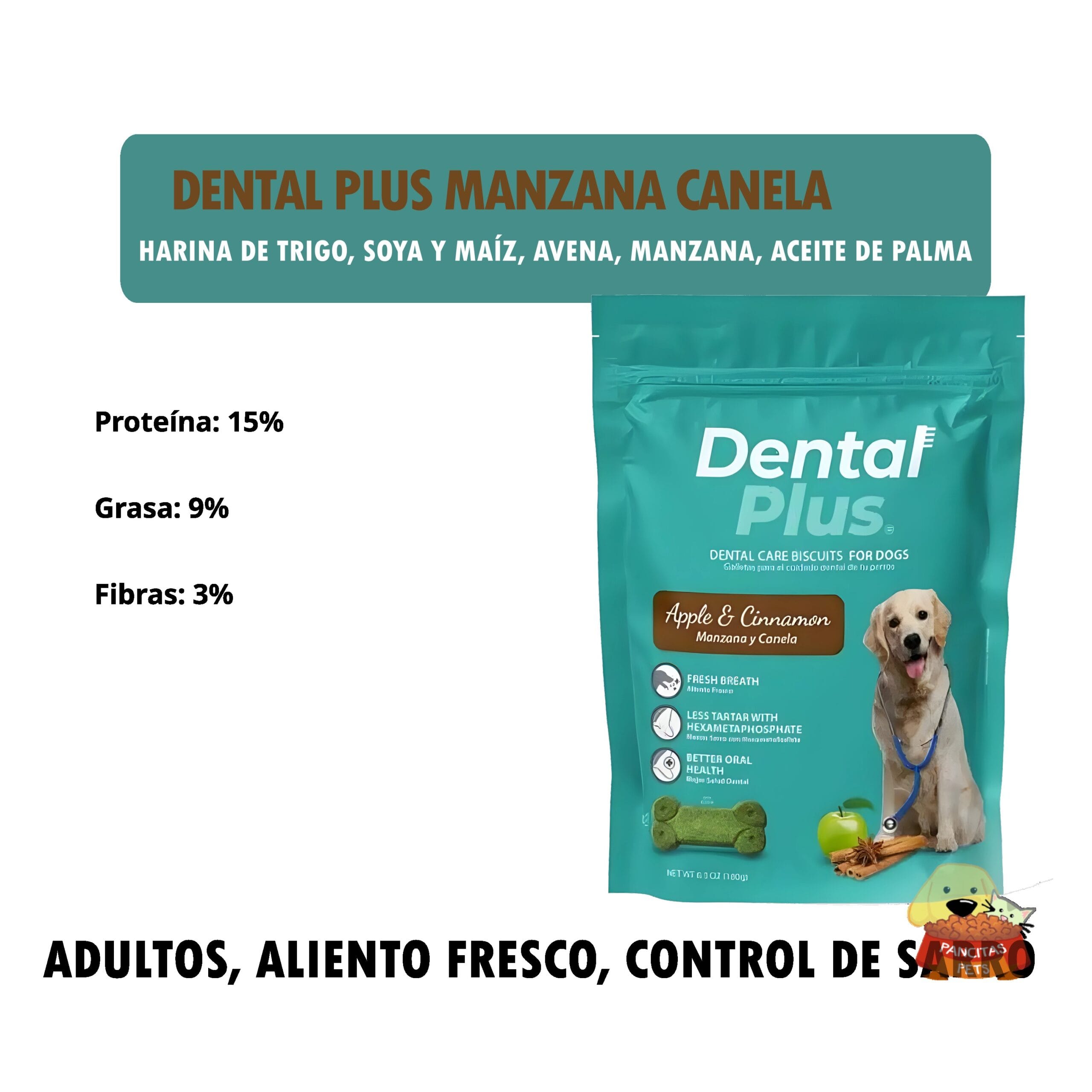 Dental Plus Manzana Canela - Detalles.