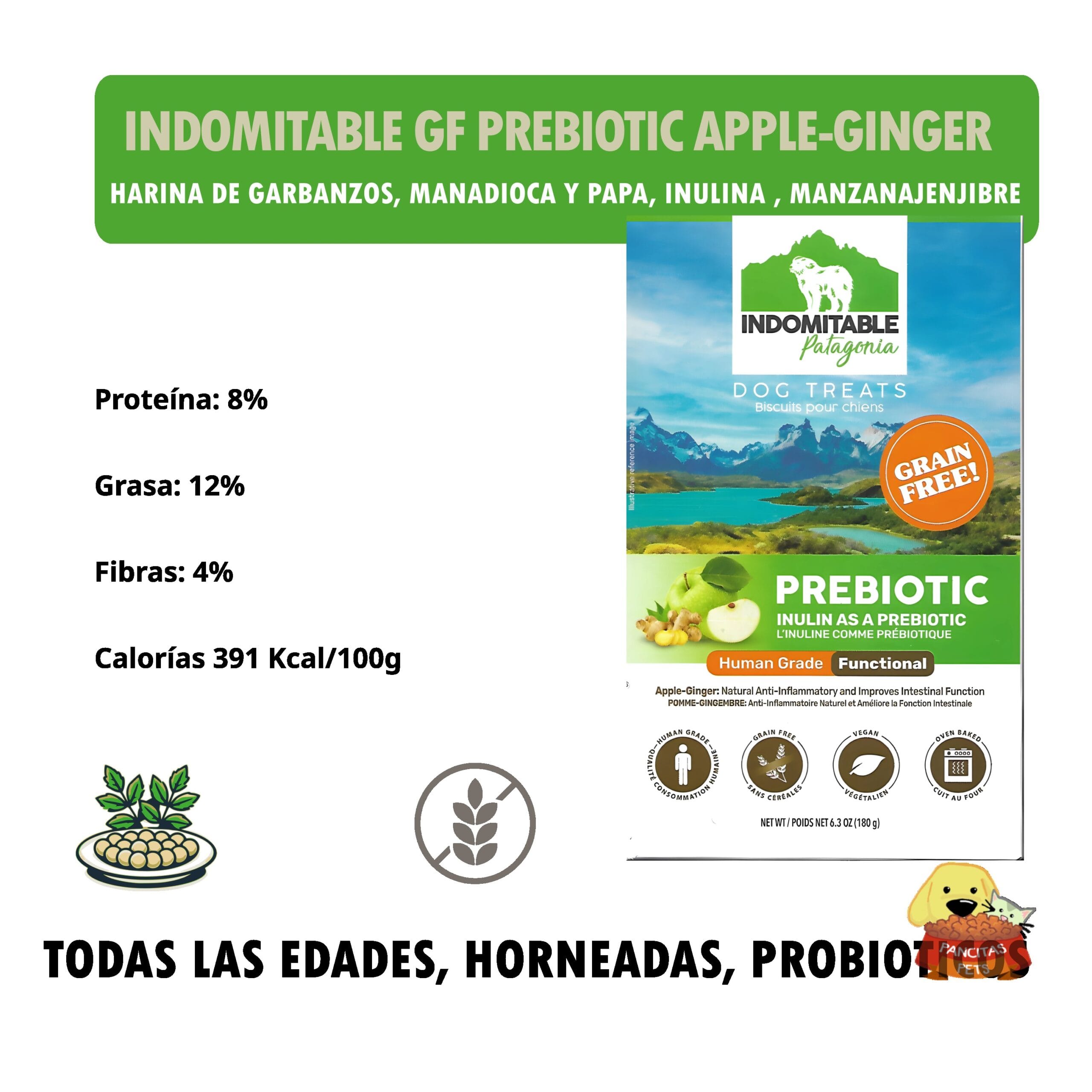 Indomitable Grain Free Prebiotic Apple-Ginger - Detalles