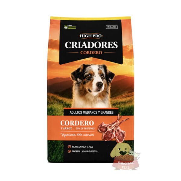 Saco Criadores High Pro Cordero para perros adultos de 20 kg