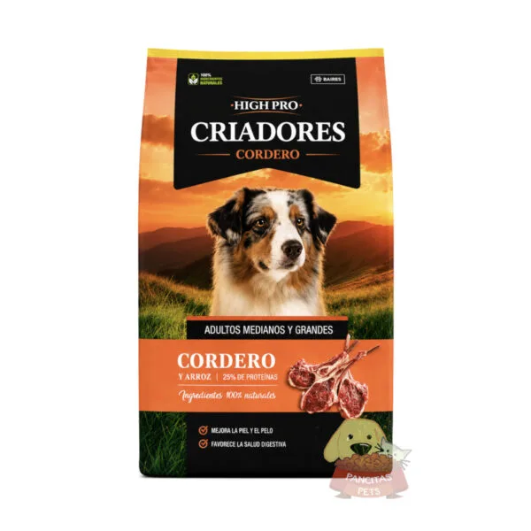 Saco Criadores High Pro Cordero para perros adultos de 20 kg