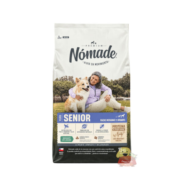Alimento Nómade Senior para perros Pancitaspets.cl