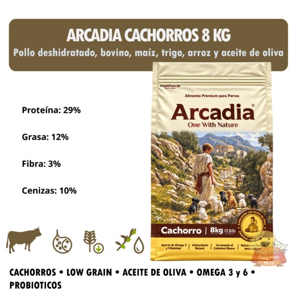 Arcadia cachorros 8kg - detalles